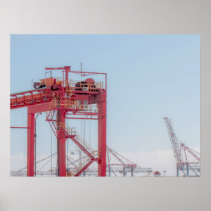 Affiche Croquis de la grue portuaire industrielle