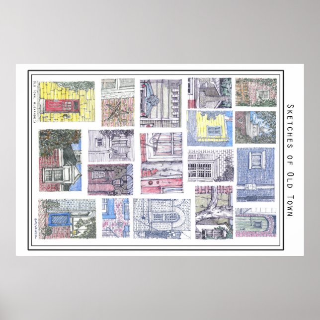 Affiche Croquis de la vieille ville Alexandria, VA (Devant)