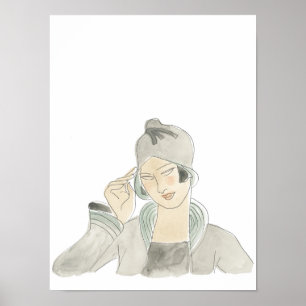 Affiche Croquis de mode Flapper