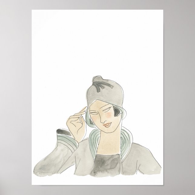 Affiche Croquis de mode Flapper (Devant)