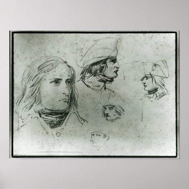 Affiche Croquis de Napoléon Bonaparte, 1797 (Devant)