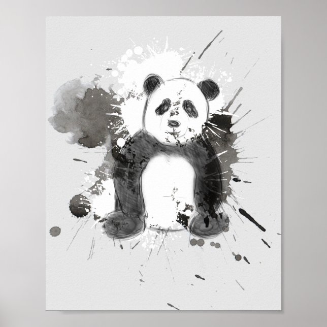 Affiche Croquis de panda adorable (Devant)