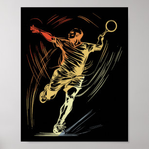 Affiche Croquis de type Badminton Raquette Sport Volant