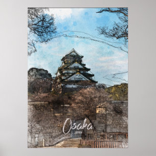 Affiche Croquis du château d'Osaka