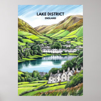 Affiche Croquis du district du lac