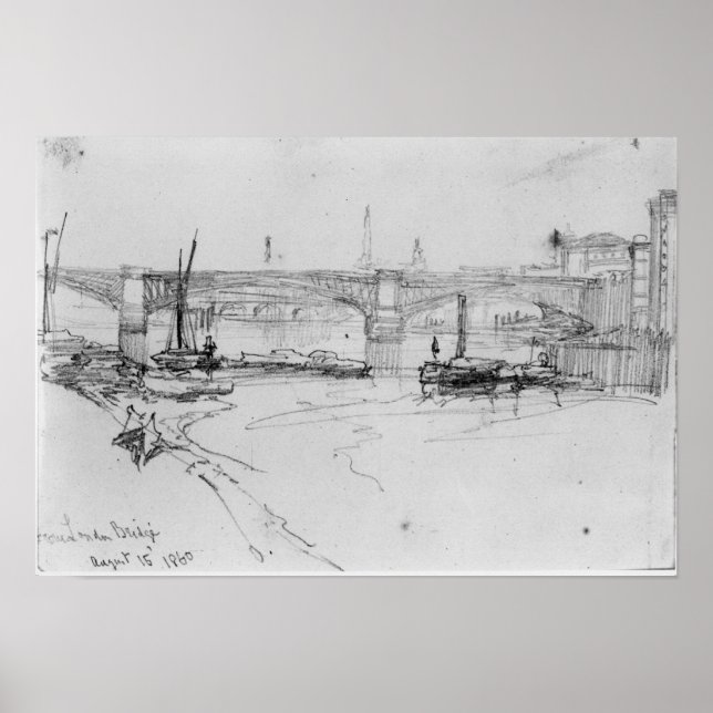 Affiche Croquis du London Bridge, 1860 (Devant)