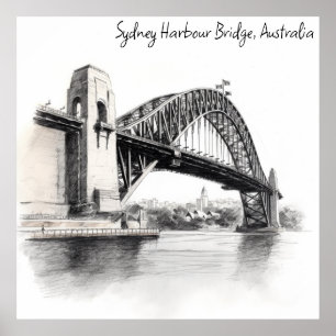 Affiche Croquis du pont du port de Sydney
