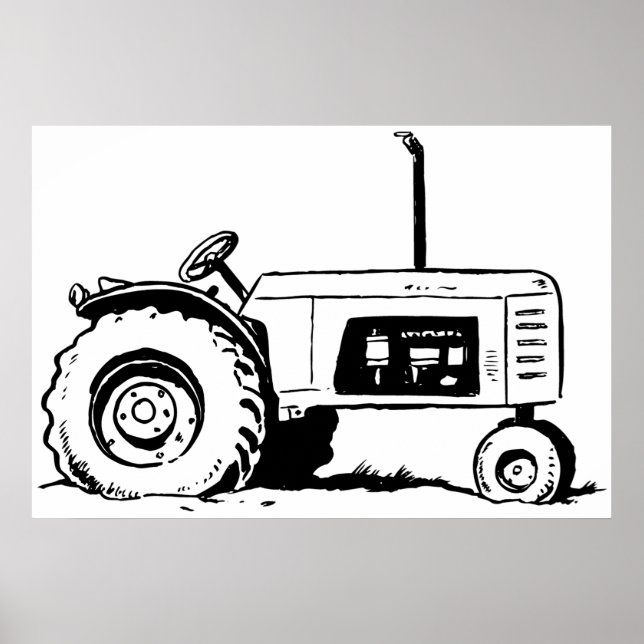 Affiche Croquis du tracteur (Devant)