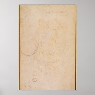Affiche Croquis d'une figure avec la signature de l'artist