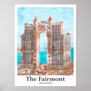 Affiche Croquis en aquarelle Fairmont Abu Dhabi