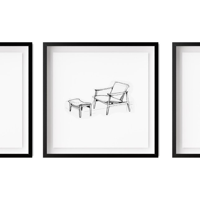 Affiche Croquis Iconique Vintage Lounge (Créateur téléchargé)