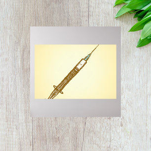 Affiche Croquis Médicale de soins de santé vintage Syringe