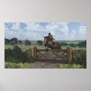Affiche Cross Country - Jumping Horse Print