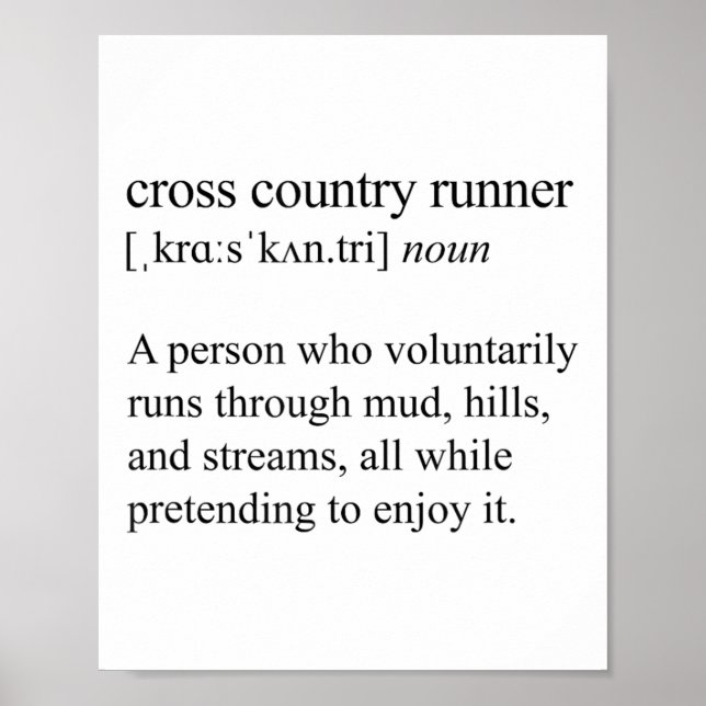 Affiche Cross Country Runner Definition, Xc Running  (Devant)