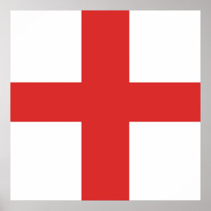 Affiche Cross of Saint George Red Cross on White Backgroun