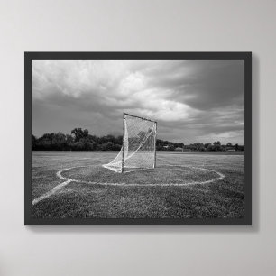 Affiche Crosse de Lacrosse sur Fond Noir et Blanc