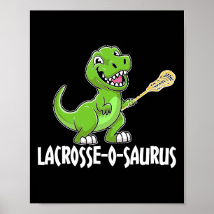 Affiche Crosse T-Rex Dino Crosse de Lacrosse 