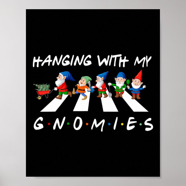 Affiche Crosswalk Fun Noël Accroché Avec Mes Gnomies Pour (Devant)
