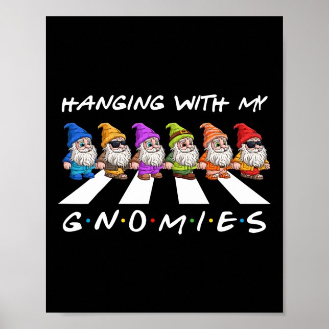 Affiche Crosswalk Fun noël suspendu avec mes gnomies Fr (Devant)