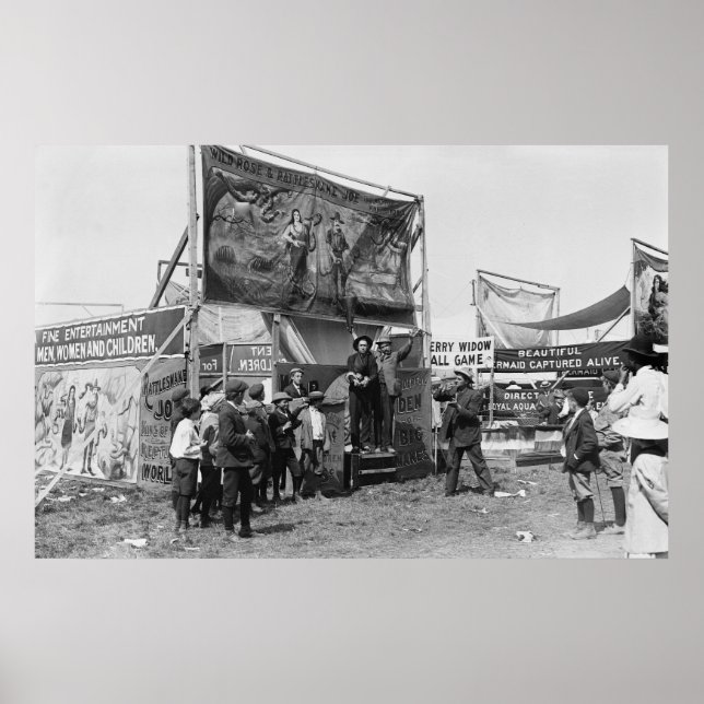 Affiche Crotelier Joe Sideshow, années 1920 (Devant)