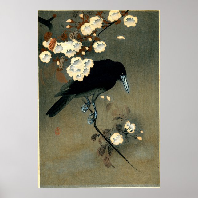 Affiche Crow & Blossom par Ohara Koson (1910) (Devant)