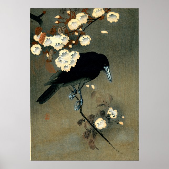 Affiche Crow & Blossom par Ohara Koson (1910) (Devant)