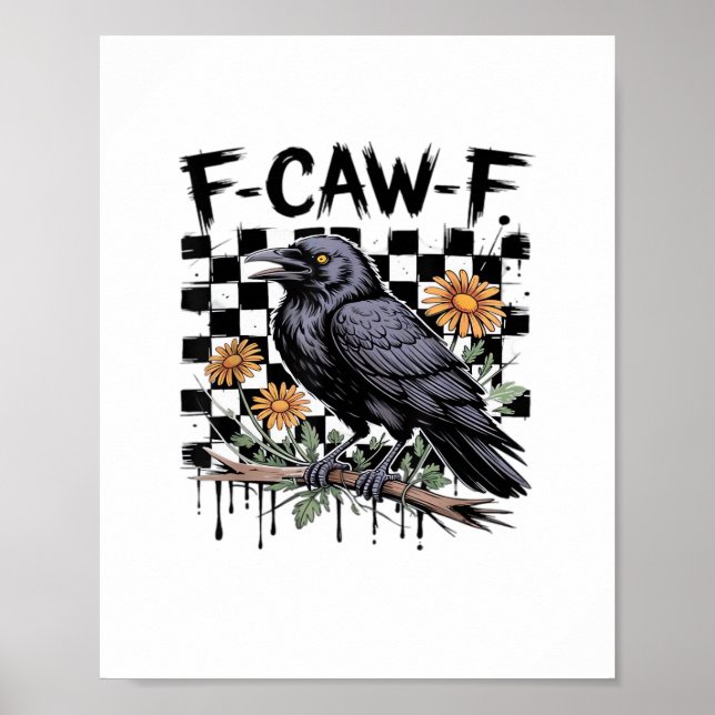 Affiche Crow Flowral, F-Caw-F Funny Bird FCAWF Moon Gothic (Devant)