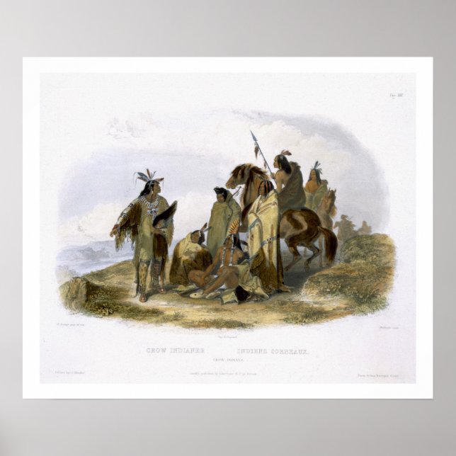 Affiche Crow Indians, plaque 13 du volume 1 de `Travels i (Devant)