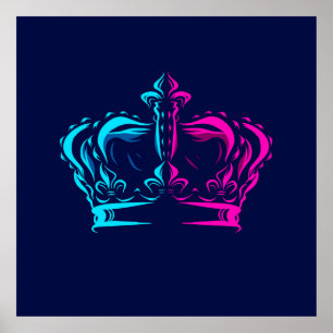 Affiche Crown pop art