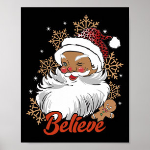 Affiche Croyez Afro Père Noël African American Christmas B