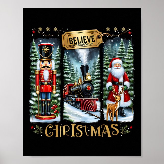 Affiche Croyez En La Magie De Noël Train Nutcracker (Devant)