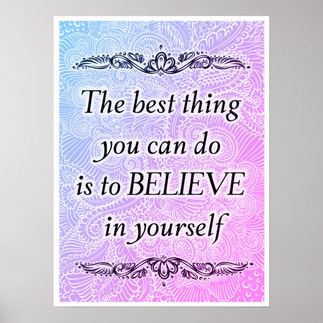 Affiche Croyez en vous - Citation motivationnelle élégante (Devant)