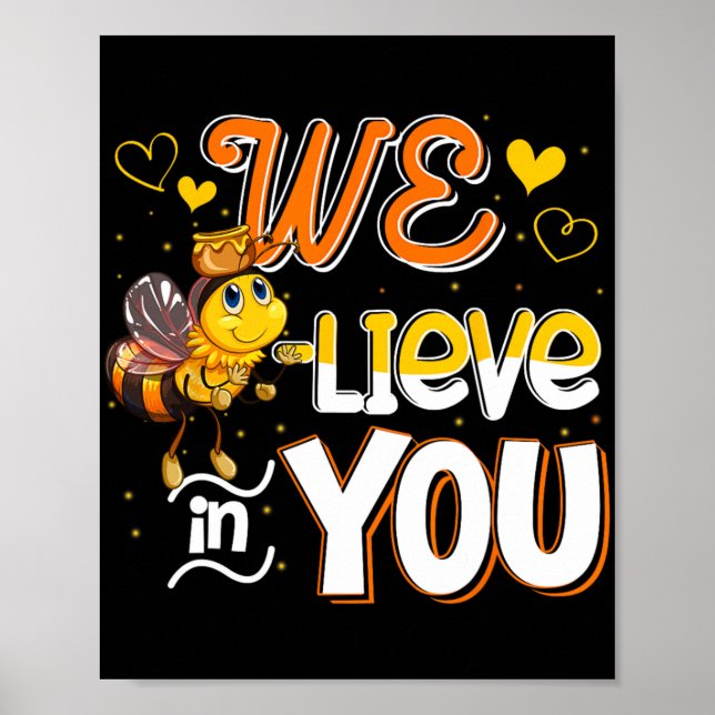 Affiche Croyez En Vous Drôle Test d'Abeille Enseignant Jou (Devant)