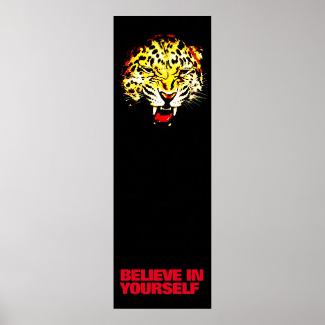 Affiche Croyez en vous Leopard Pop Art Motivational (Devant)