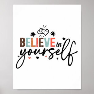 Affiche Croyez en vous-même Message positif Motivation Fem