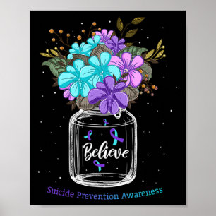 Affiche Croyez le ruban de la Fleur de sensibilisation à l