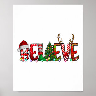 Affiche Croyez Noël Père Noël Pajamas Famille Reuni