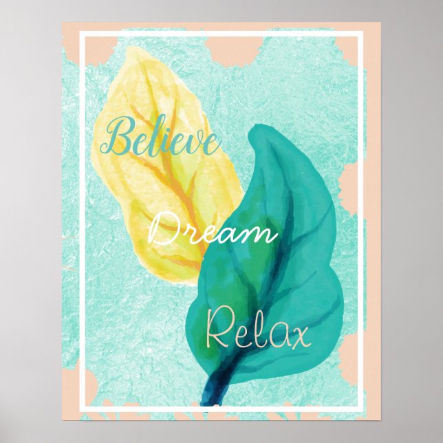 Affiche Croyez, Rêve, Relax Bath Wall Art (Devant)