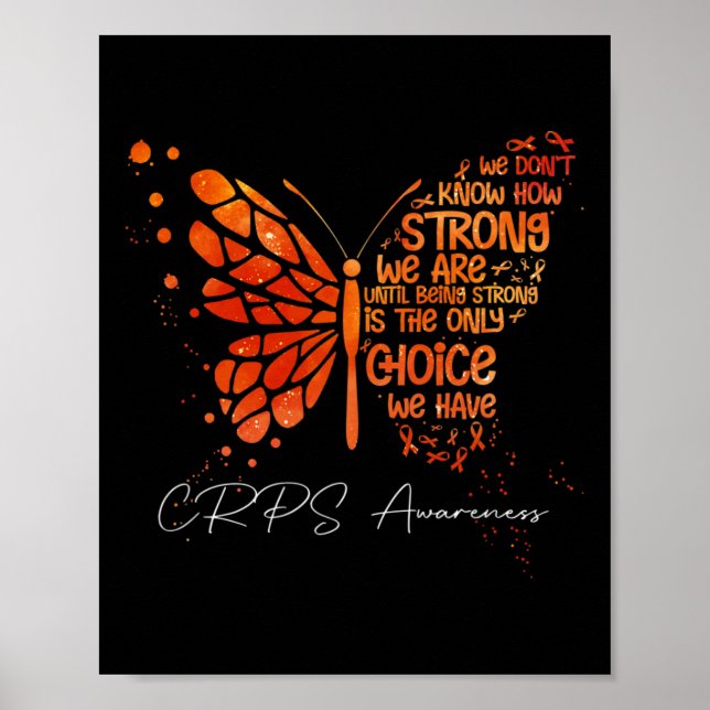 Affiche Crps Papillon Orange Ribbon Crps sensibilisation (Devant)