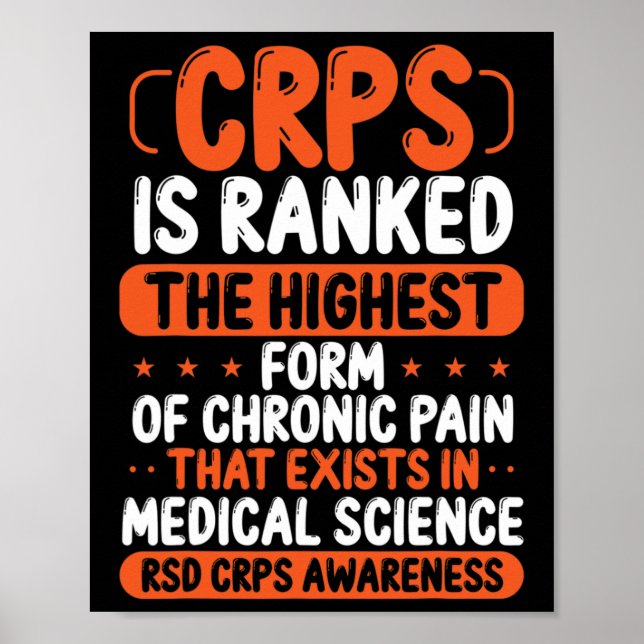 Affiche Crps Sensibilisation Douleur Chronique Orange Ribb (Devant)