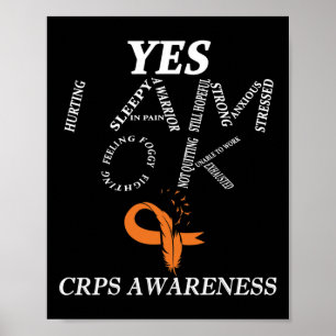 Affiche Crps Sensibilisation Douleur Chronique Orange Ribb