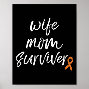 Affiche Crps Sensibilisation Orange Ribbon Femme Survivant