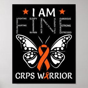 Affiche CRPS Warrier I Am Fine Orange Ribbon Butterfly RSD