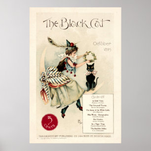 Affiche Cru 1895 "art de couverture du chat noir"