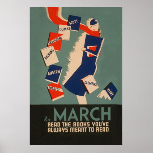 Affiche Cru de programme de lecture de mars