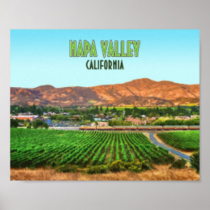 Affiche Cru de vignoble de Napa Valley la Californie