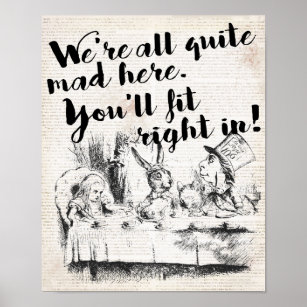Chapelier Fou Posters Affiches Zazzle