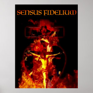 AFFICHE CRUCIFIXE CATHOLIQUE DE FIDÉLIUM SENSUS SAINT-TRIN