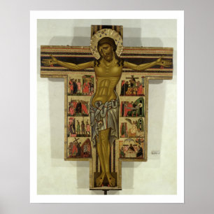 Affiche Crucifixion avec des histoires de la passion,