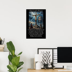 Affiche Crucifixion de la Prière du Seigneur Orage Calvair